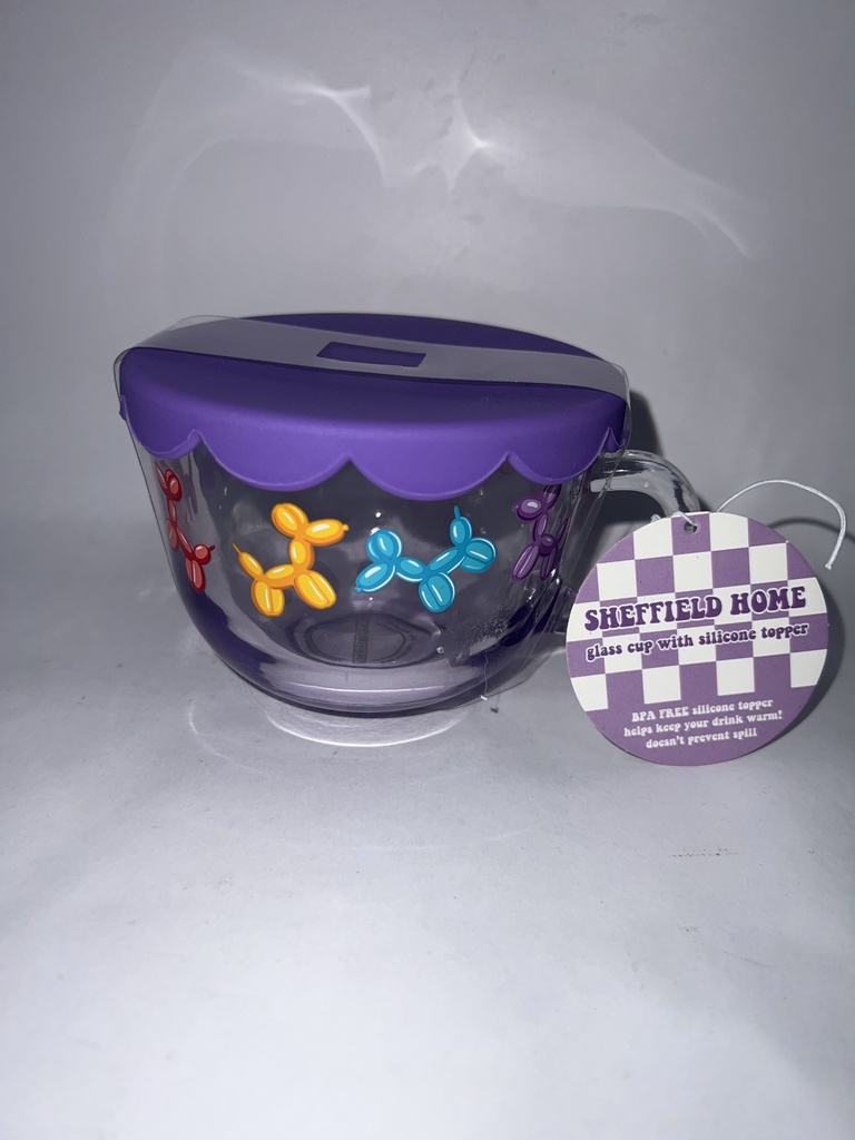 TAZA CON TAPA DE SILICON SHEFFIELD HOME MORADA 