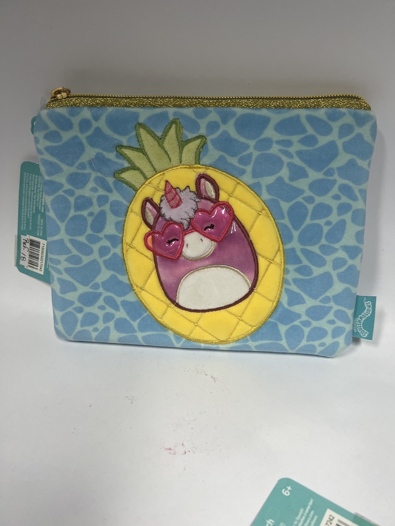 CARTUCHERA AZUL DE PIÑA SQUISHMALLOWS