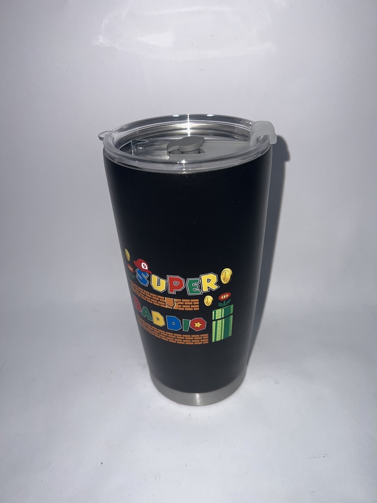 VASO TERMICO NEGRO DE SUPER MARIO 