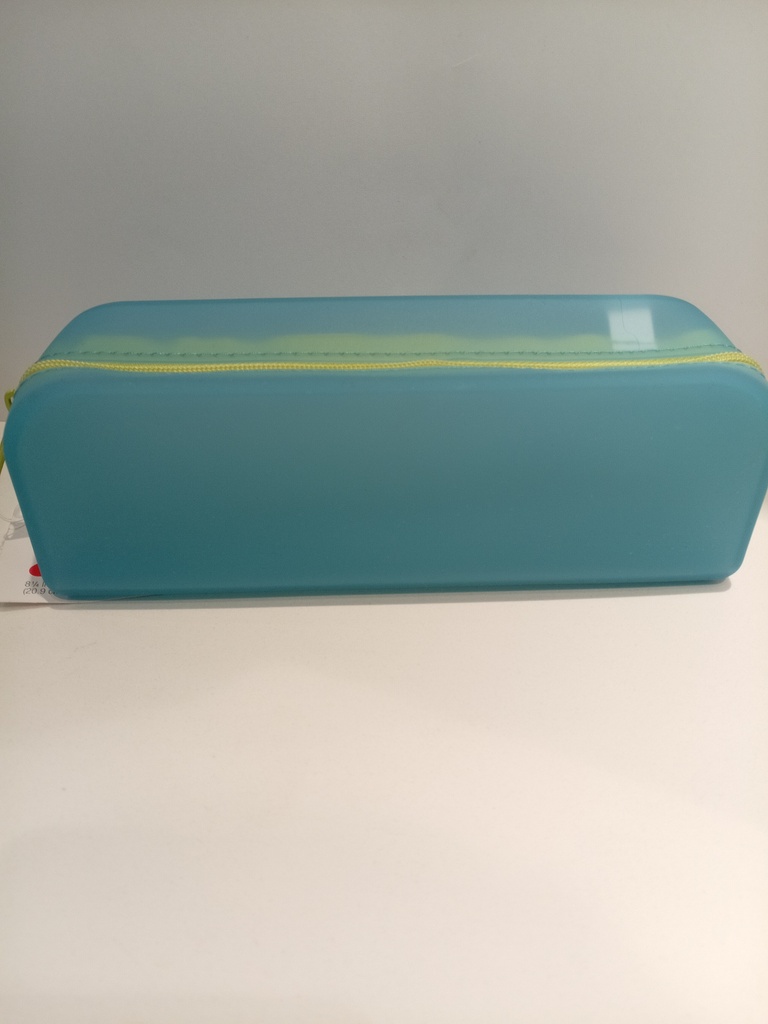 CARTUCHERA DE SILICON AZUL CIERRE AMARILLO