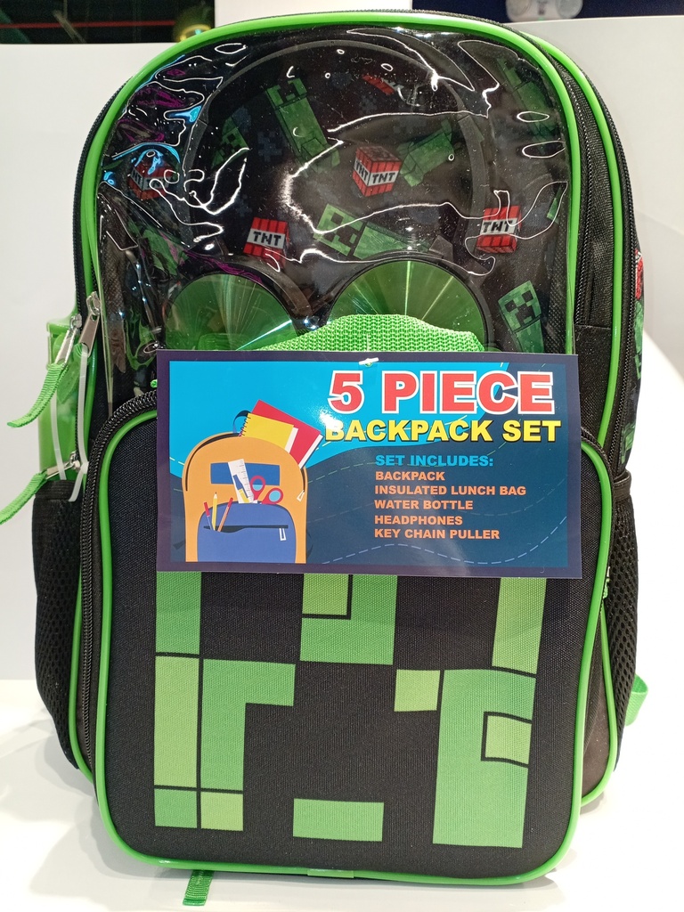 BOLSO MINECRAFTCON LONCHERA Y TERMO