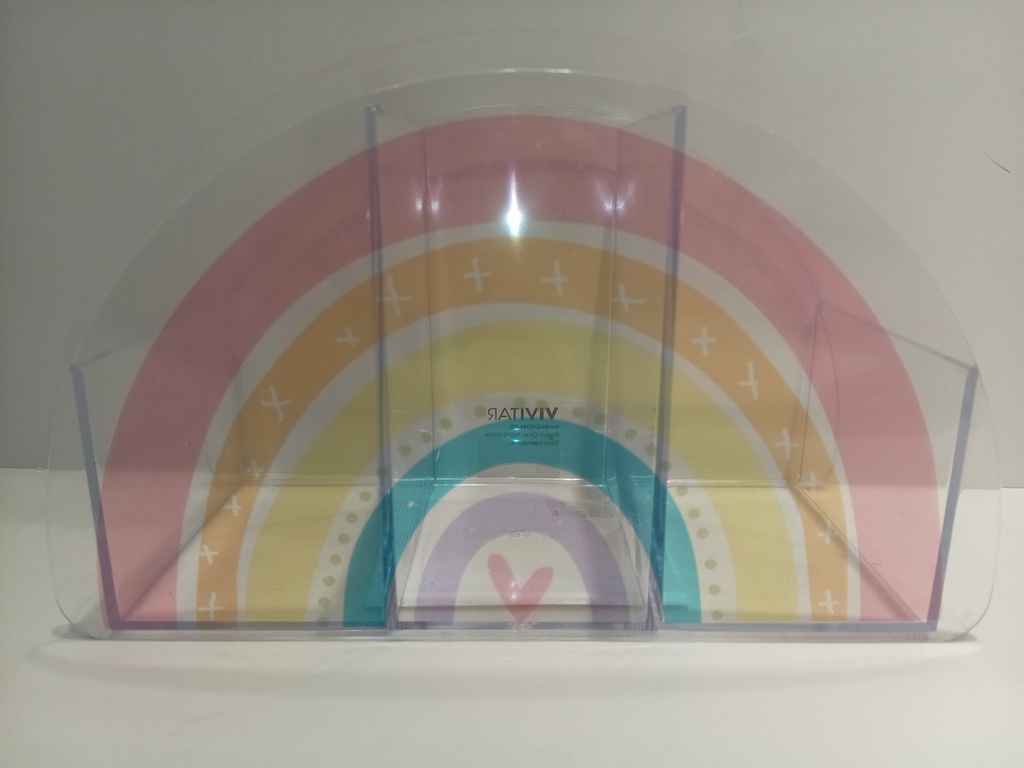 PORTALAPICES FORMA DE ARCOIRIS 3 COMPARTIMIENTOS 