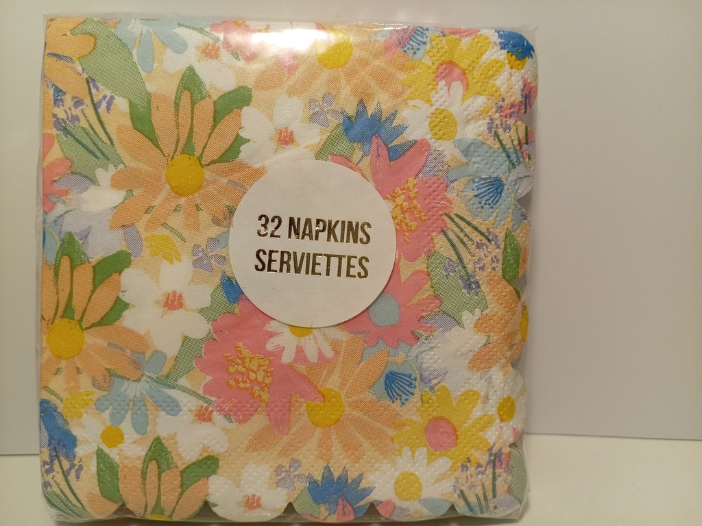 SERVILLETAS MERI MERI FLORES 32 UNIDADES PEQ. 