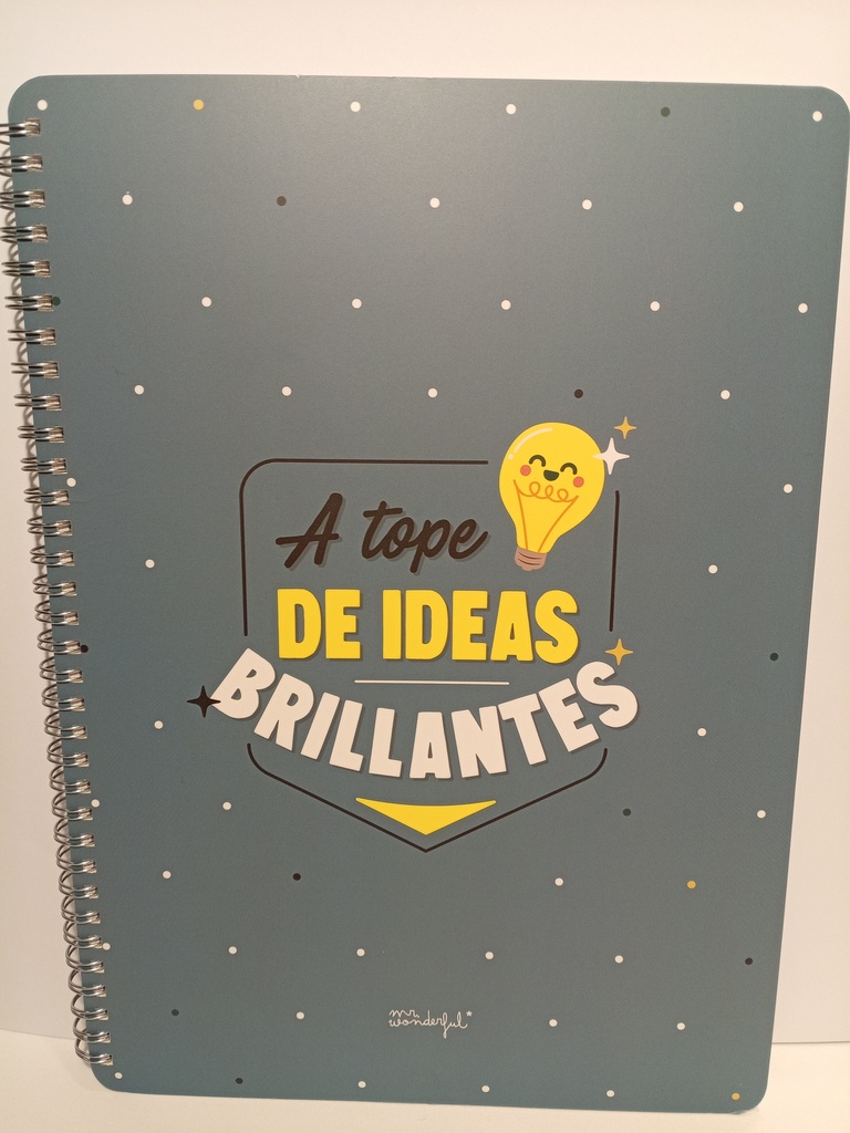 LIBRETA ESPIRAL DE DIBUJO MR. WONDERFUL GRIS