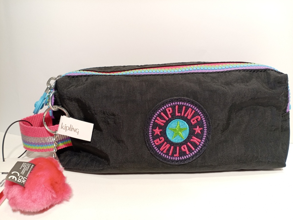 CARTUCHERA KIPLING RAINBOW POP JET BLACK