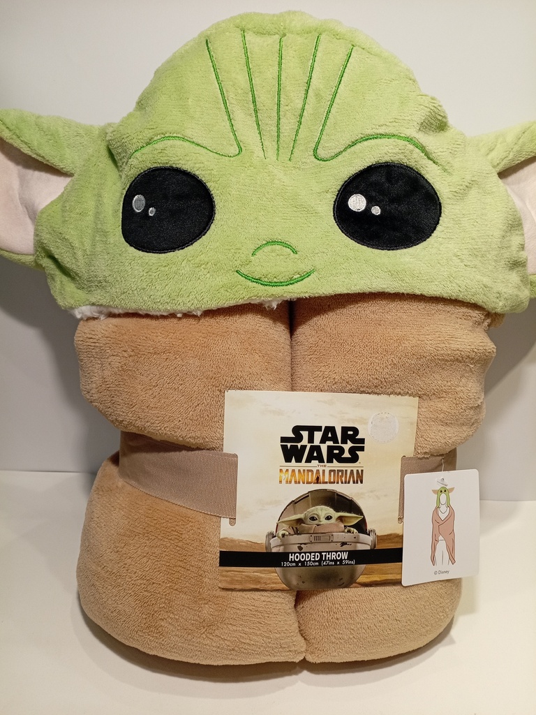 COBIJA STAR WARS  BABY YODA CON GORRO