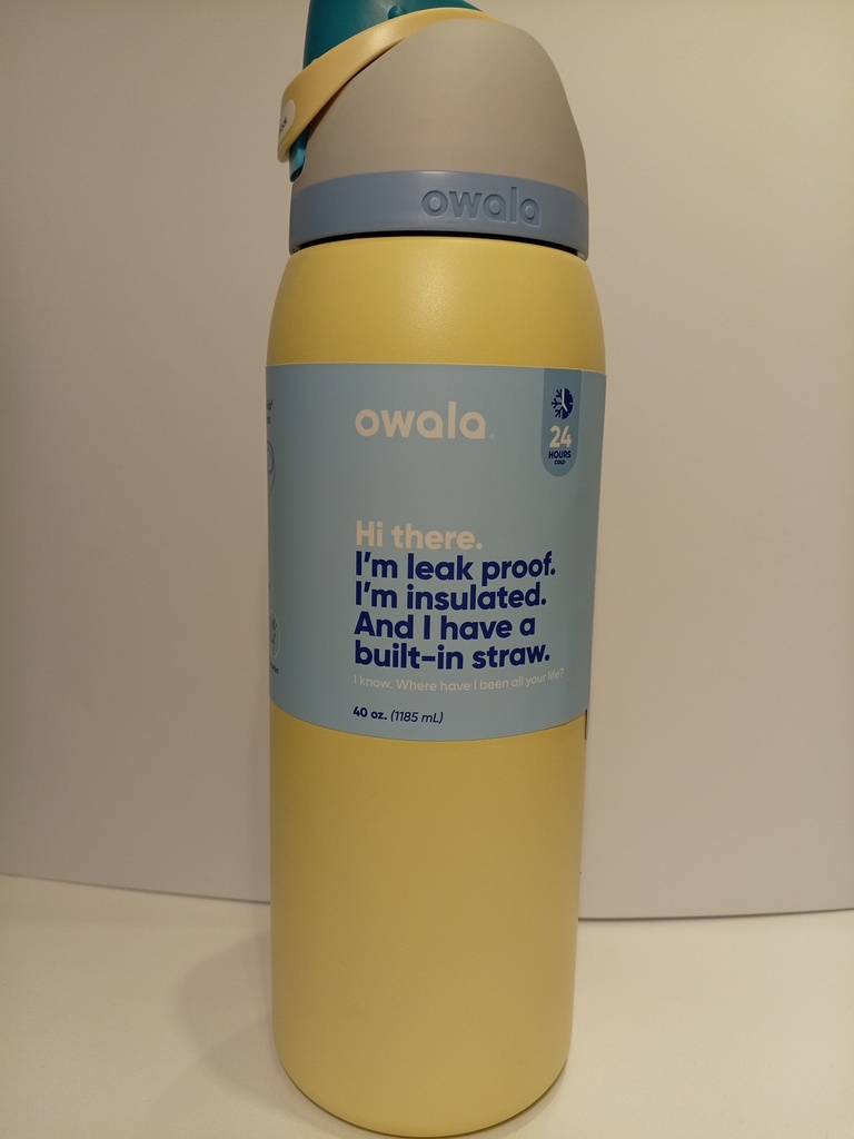 TERMO OWALA AMARILLO CLARO TAPA GRIS 40 ONZ. 