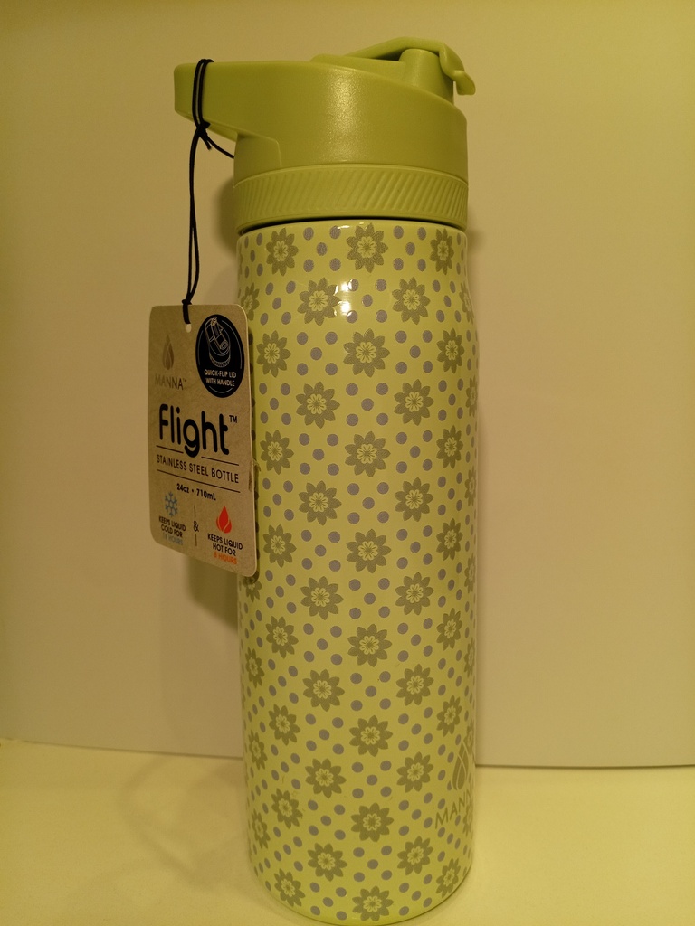 TERMO FLIGHT VERDE CON FLORES Y PUNTOS 24 ONZ.