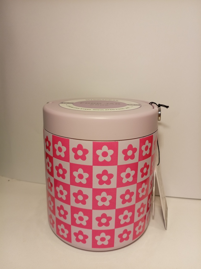 TERMO FOOD JAR MORADO CON FLORES FUCSIA 25 ONZ