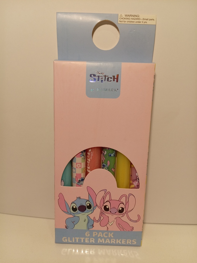 SET DE 6 MARCADORES GLITTER PRIMARK STITCH 