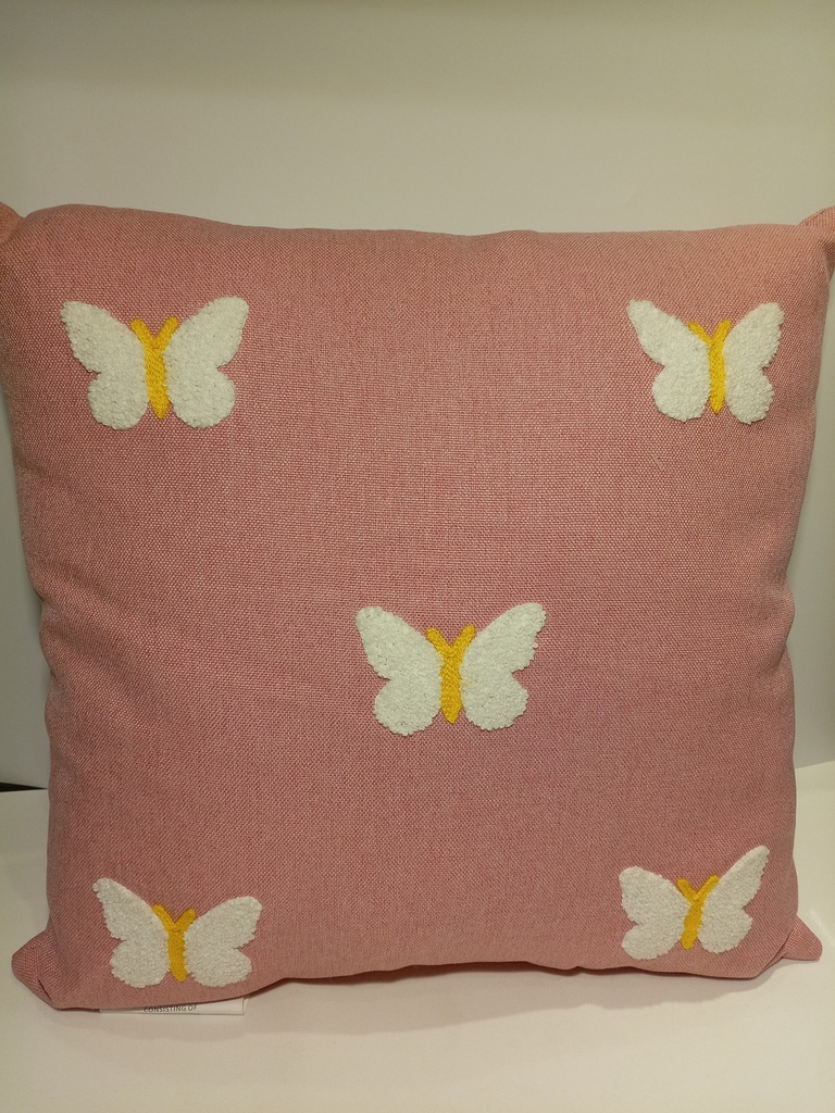 COJIN LUXE COLLECTION ROSADO DE MARIPOSA