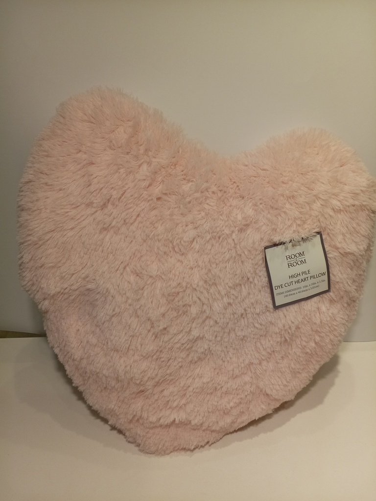 COJIN ROOM ROOM CORAZON ROSADO TEXTURA PELUCHE 