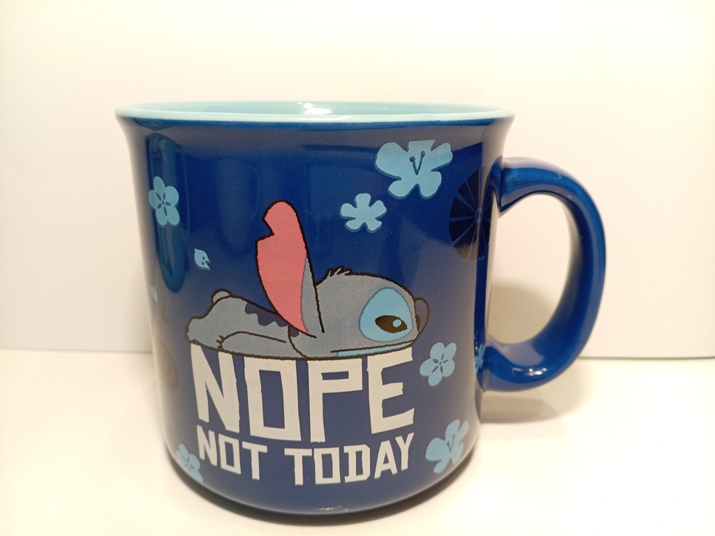 TAZA STITCH NOPE NOT TODAY AZUL OSCURO