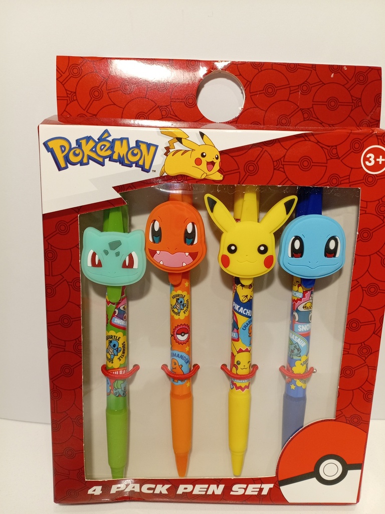 SET DE 4 BOLIGRAFOS POKEMON