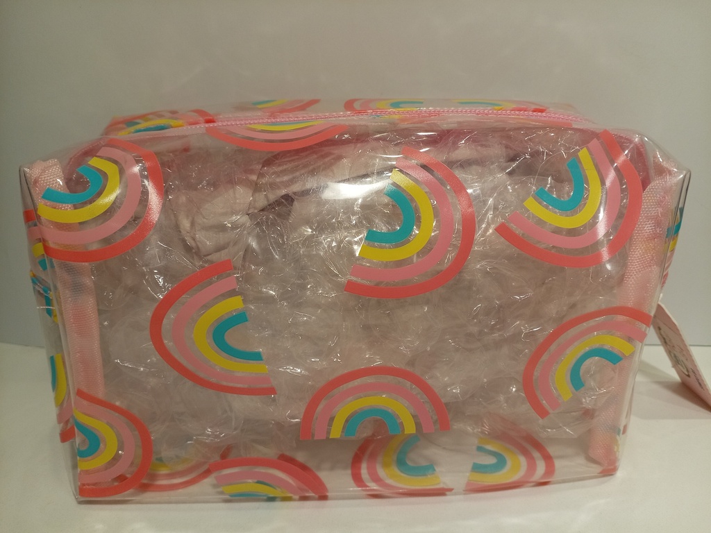 BOLSO PORTACOSMETICOS TRANSPARENTE ARCOIRIS