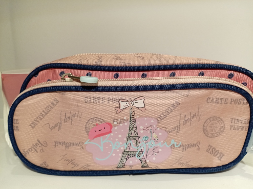 CARTUCHERA ENSO PORTATODO TRIPLE  PARIS 3 CIERRES