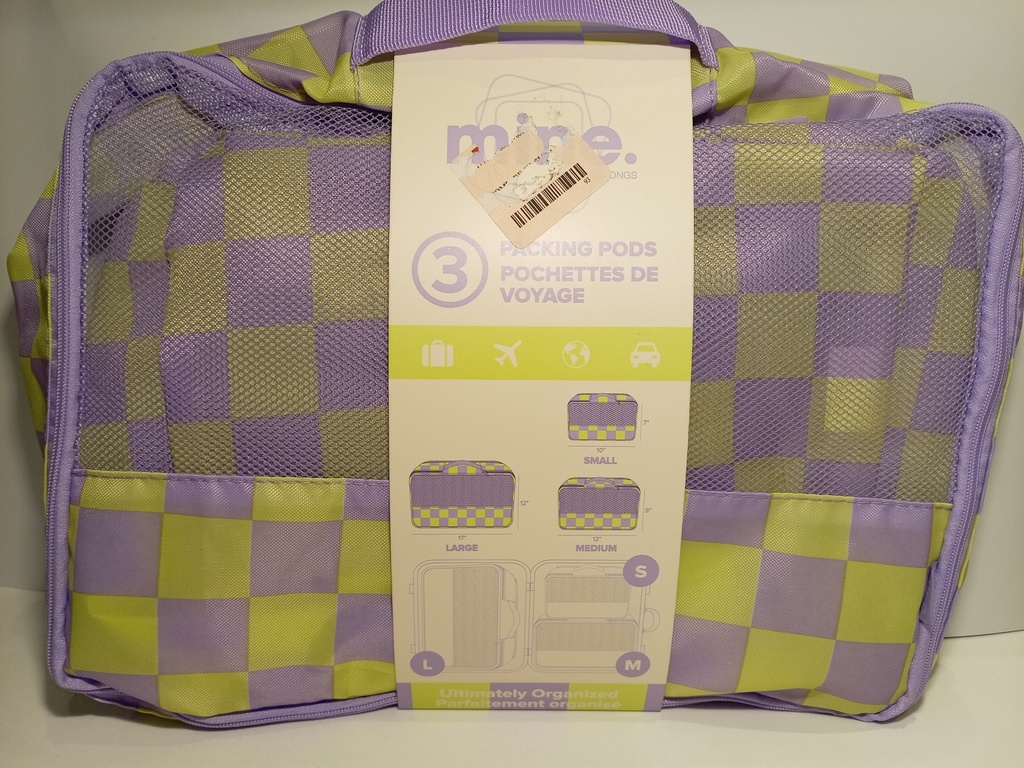 ORGANIZADORES MALETA MORADO/VERDE 3 PIEZAS