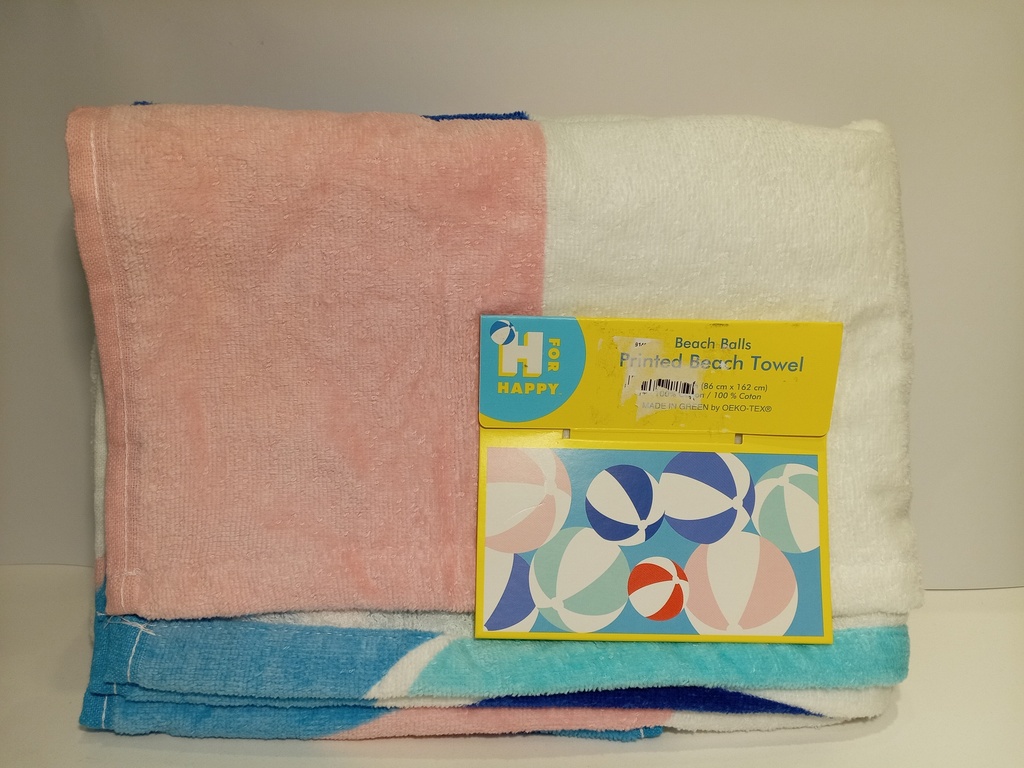 TOALLA DE BAÑO PRINTED BEACH TOWEL PELOTAS DE PLAYA
