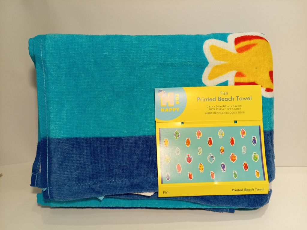 TOALLA DE BAÑO PRINTED BEACH TOWEL PESCADOS