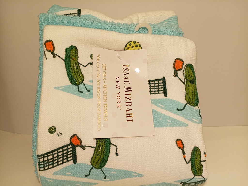 SET DE 3 PAÑOS DE COCINA ISAAC MIZRAHI PEPINILLOS