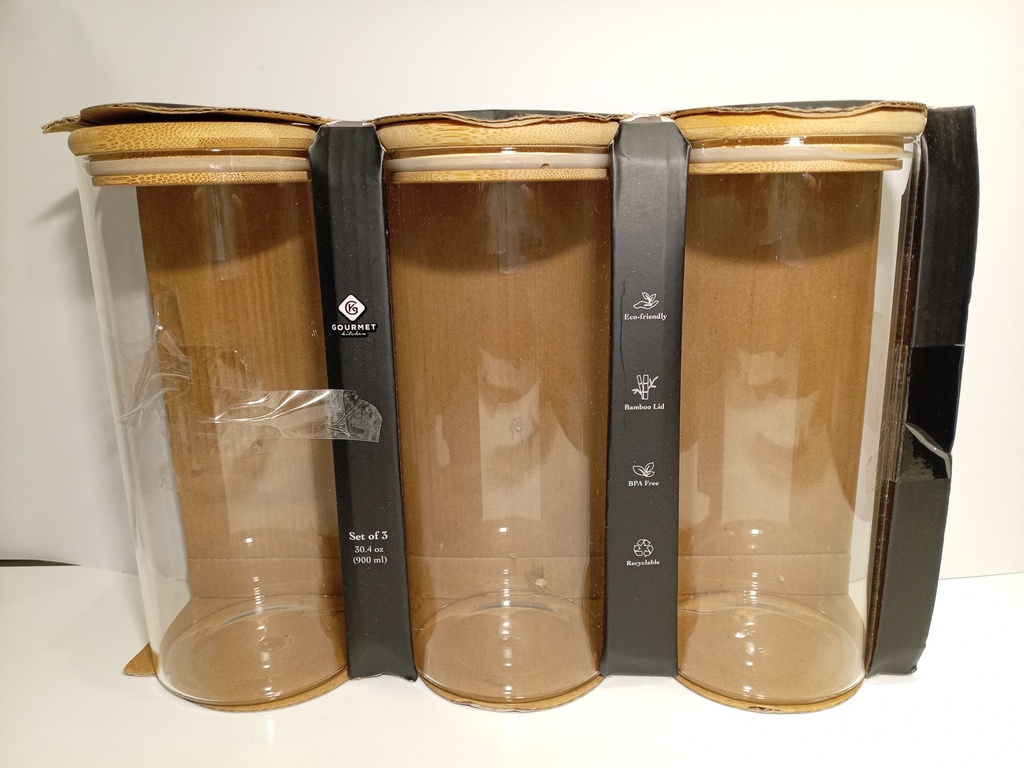 SET DE 3 RECIPIENTES VIDRIO