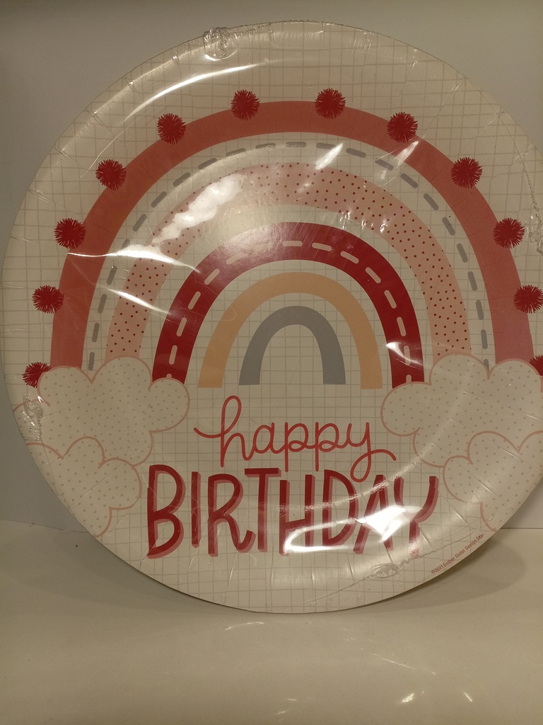 PLATOS DE CARTON PLATES ARCOIRIS 10 UNI. 26CM