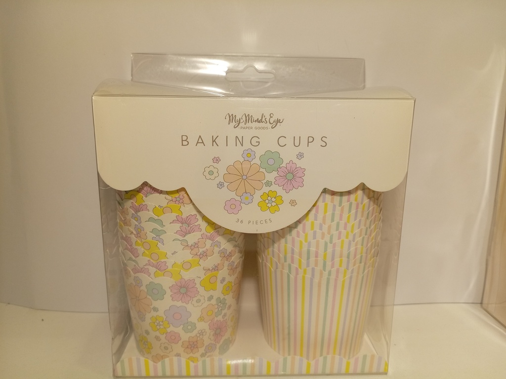  CAJA DE 36 TAZAS PARA HORNEAR FLORES AMARILLAS 5OZ