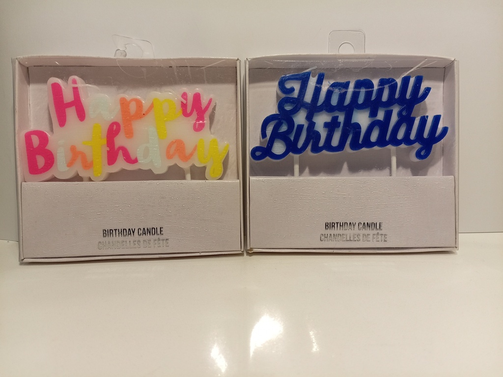 VELAS DE CUMPLEAÑOS HAPPY BIRTHDAY COLORES