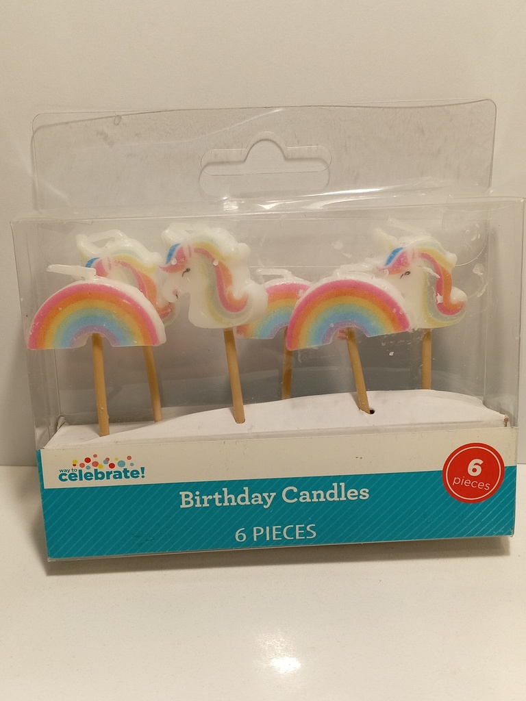 VELAS DE CUMPLEAÑOS DE UNICORNIO 6 UNI. 