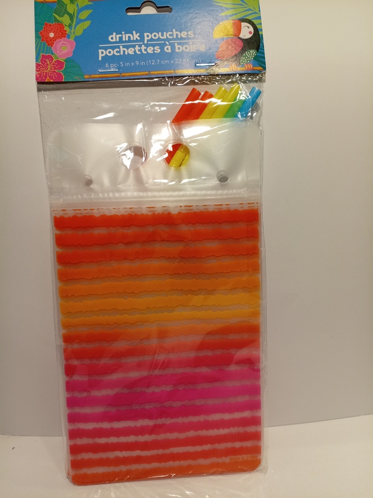 BOLSAS PARA BEBIDA CON PITILLO RAYAS DE COLORES