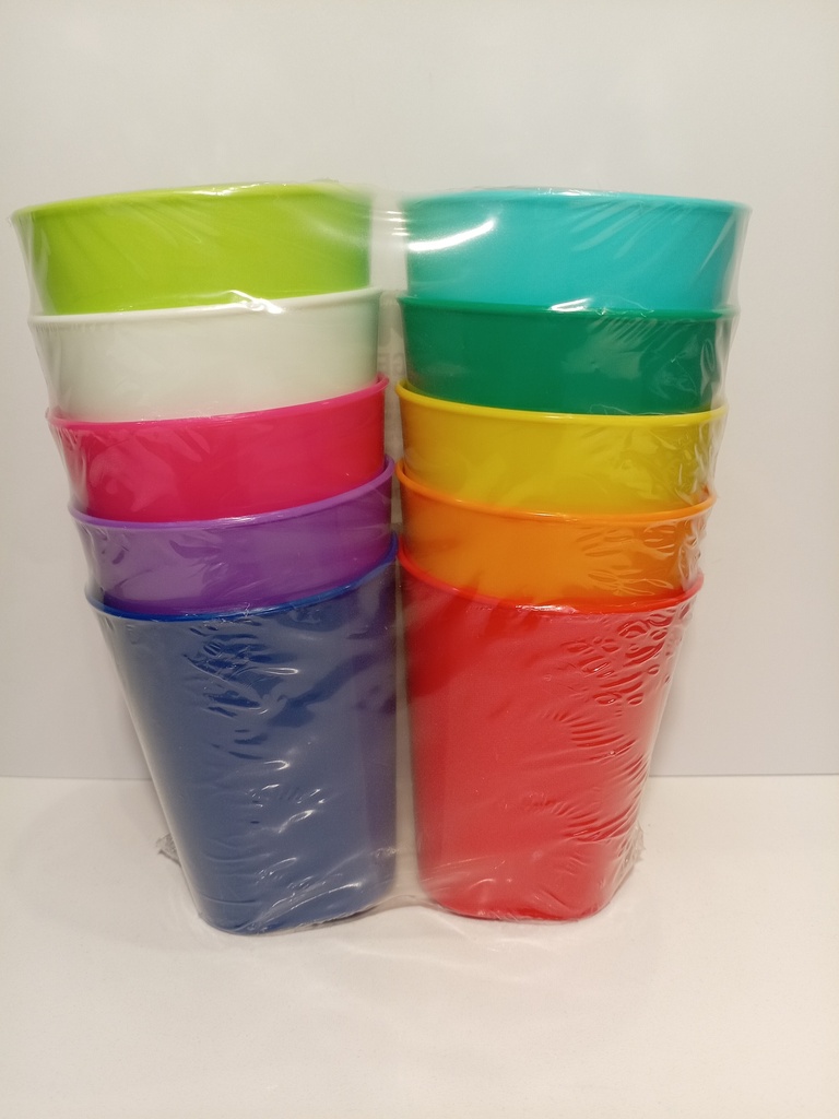 VASOS PLASTICOS DE COLORES 10 UNI.