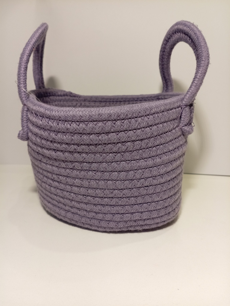 CESTA TEJIDA MORADA THE SPRING SHOP 17.8X15.2X12,7CM