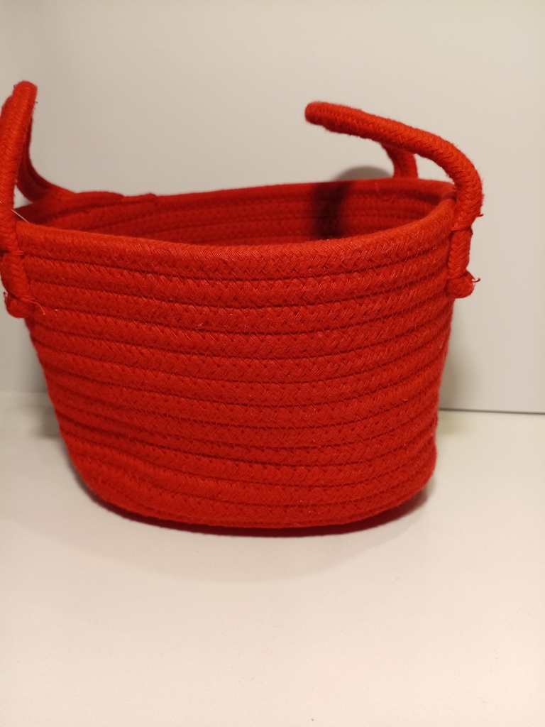 CESTA TEJIDA ROJA THE SPRING SHOP 17.8X15.2X12,7CM