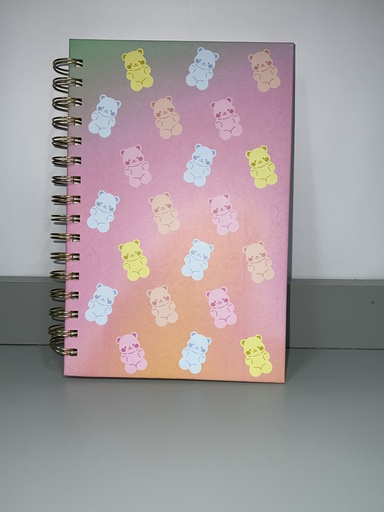 LIBRETA ESPIRAL OSITOS FONDO ROSADO