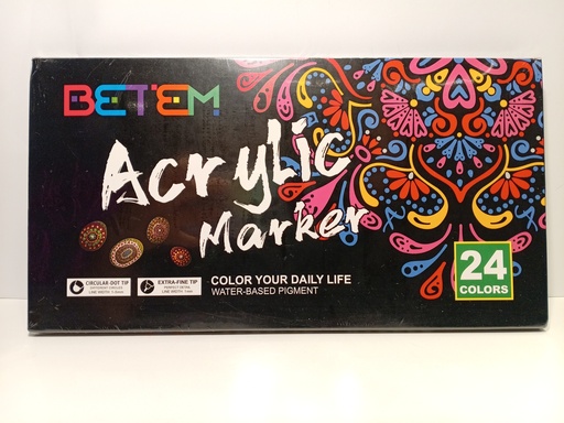 BETEM MARCADORES ACRILCOS 24 UNIDADES