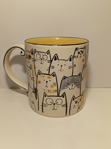 TAZA MOTIVO CARA DE GATOS