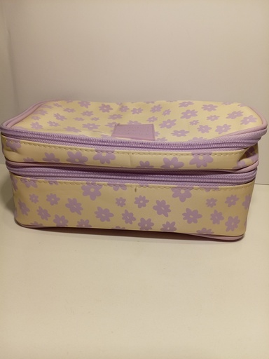 BOLSO PORTACOSMETICOS DOS CIERRES TENDER LOVE CARRY FLORES MORADAS 