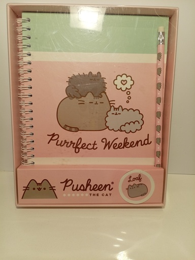 LIBRETA ESPIRAL CON LAPIZ PUSHEEN