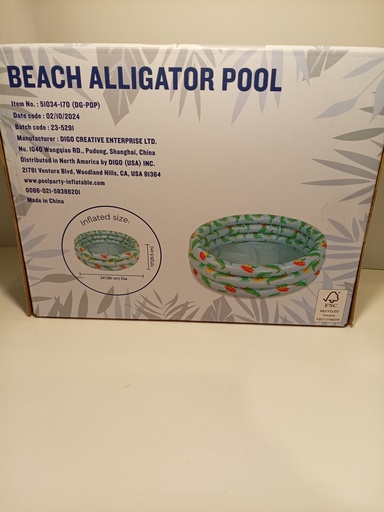 TOMMY BAHAMA PISCINA INFLABLE COCODRILO