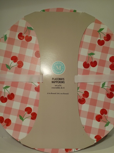 INDIVIDUALES PARA MESA MOTIVO CEREZA