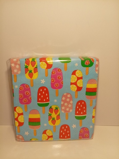 SERVILLETAS ECCOLO PALETAS DE HELADO 40 UNI.