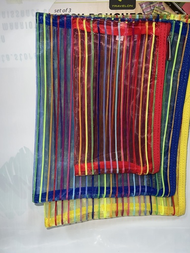 SET DE 3 BOLSAS DE VIAJE DE MALLA