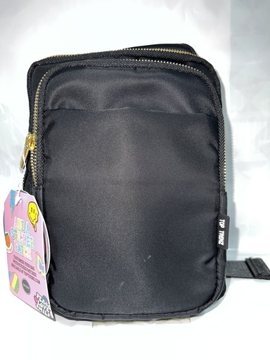 BANDOLERA NEGRA TOO TRENZ CIERRE DORADO