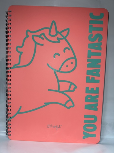 LIBRETA ESPIRAL CUADRICULADA MR.WONDERFUL UNICORNIO 