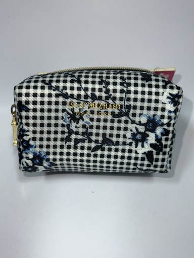 BOLSO PORTA PASTILLERO DE FLORES Y CUADROS AZULES 