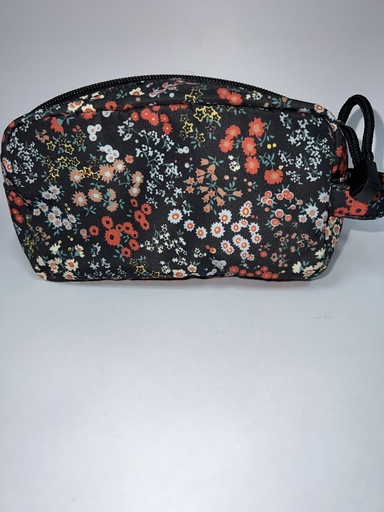 PORTACOSMETICOS FLORES FONDO NEGRO