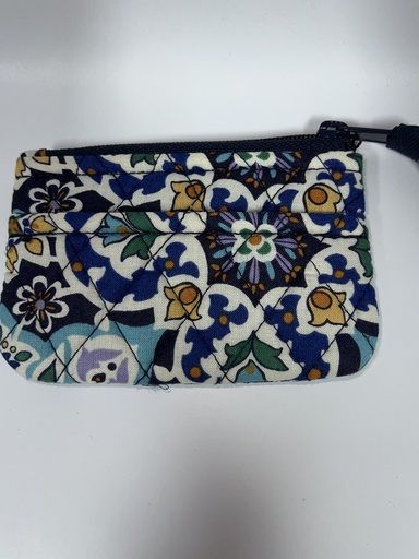 PORTA TARJETA FLORES AZUL