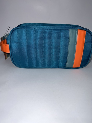BOLSO NECESER AZUL CON NARANJA