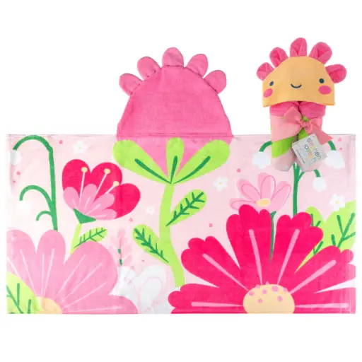 TOALLA CON CAPUCHA FLOR STEPHEN JOSEPH