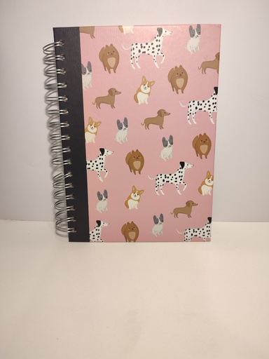 LIBRETA ELUM- PERRITO FONDO ROSADO 